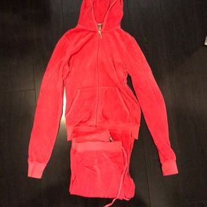 Bright Pink Velour Juicy Couture Sweatsuit